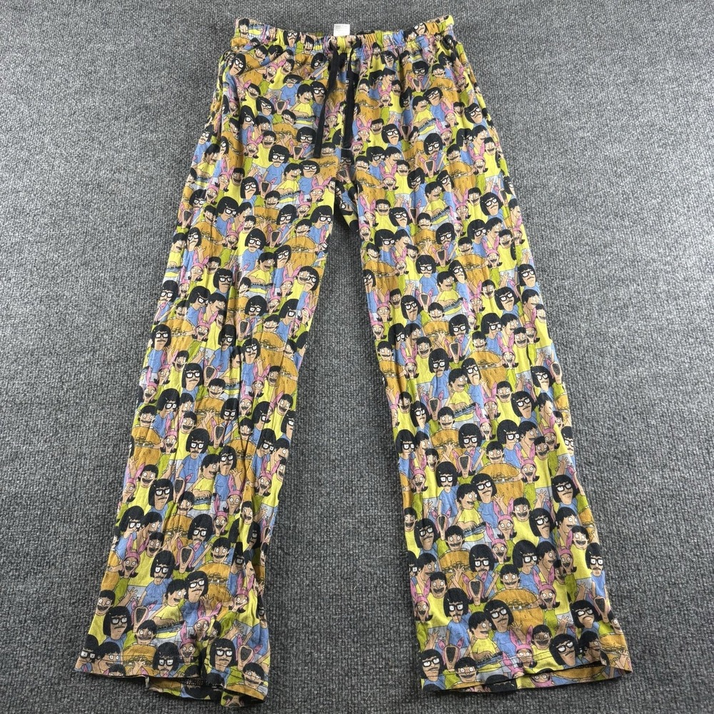 Bob's Burgers Pajama Pants Mens S Multicolor Allover Print Drawstring Lounge